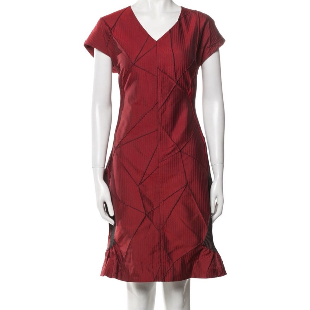 Issey Miyake A-Poc Able Sheath Dress with V-Neck